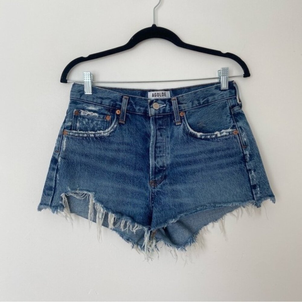 Agolde Parker Shorts in Rocksteady size 26 High Waisted Distressed